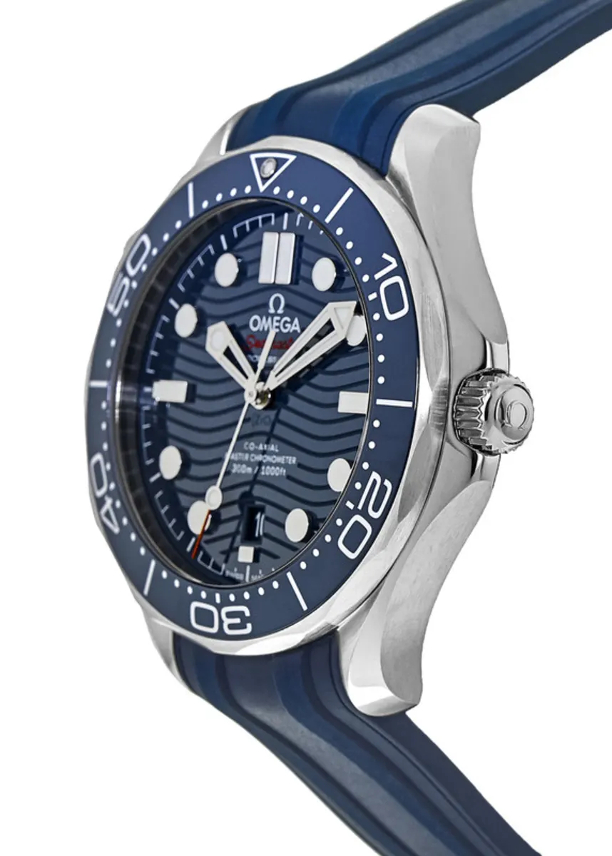 Seamaster Diver 300M Blue Dial Rubber Strap Men's Watch 210.32.42.20.03.001 - Image 3
