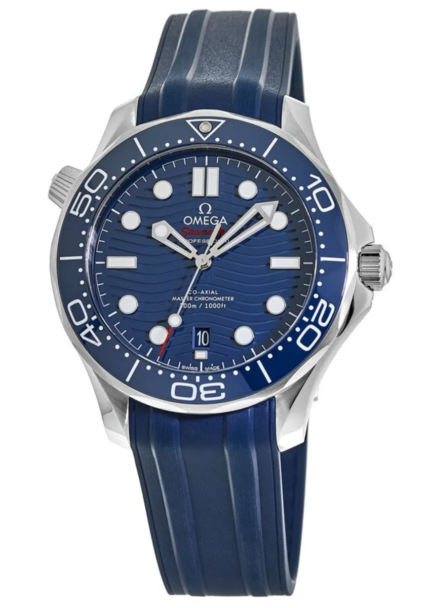 Seamaster Diver 300M Blue Dial Rubber Strap Men's Watch 210.32.42.20.03.001