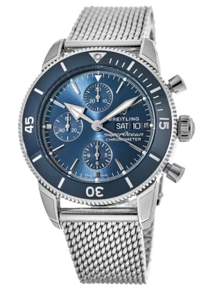 Superocean Heritage Chronograph 44 Blue Dial Ceramic Bezel Steel Men's Watch A13313161C1A1