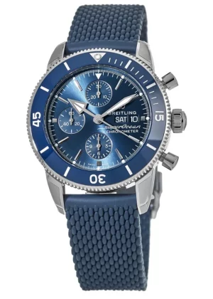 Superocean Heritage Chronograph 44 Blue Ceramic Rubber Strap Men's Watch A13313161C1S1