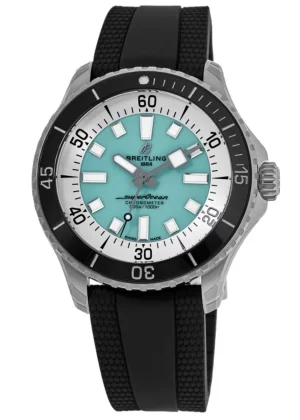 Superocean Automatic 44 Turquoise Dial Rubber Strap Men's Watch A17376211L2S1