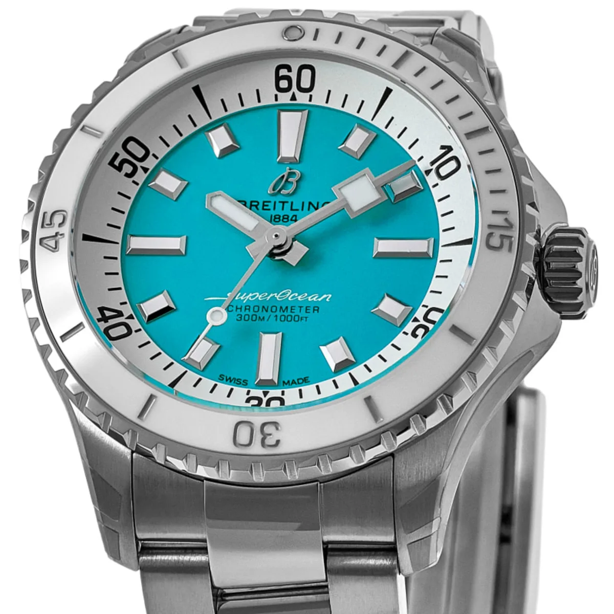 Superocean Automatic 36 Turquoise Dial Steel Women's Watch A17377211C1A1 - Image 2