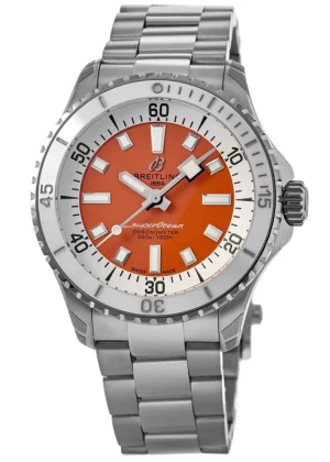 Superocean Automatic 36 Orange Dial Steel Women's Watch A17377211O1A1