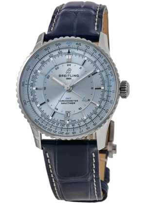 Navitimer Automatic 41 GMT Blue Dial Leather Strap Men's Watch A32310171C1P1