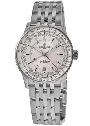 Navitimer Automatic 41 GMT Silver Dial Steel Men's Watch A32310211G1A1