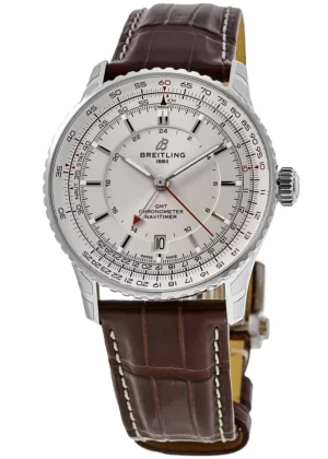 Navitimer Automatic 41 GMT Beige Dial Brown Leather Strap Men's Watch A32310211G1P1