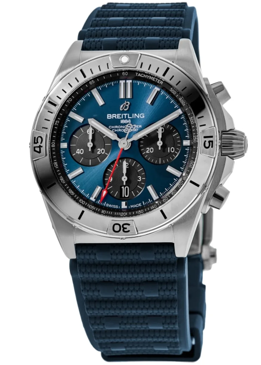 Chronomat B01 42 Automatic Chronograph Blue Dial Rubber Strap Men's Watch AB0134101C1S1