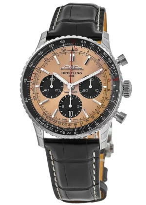 Navitimer B01 Chronograph 43 Copper Dial Leather Strap Men's Watch AB0138241K1P1