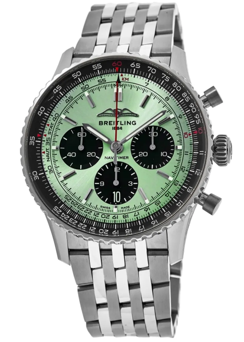 Navitimer B01 Chronograph 43 Automatic Mint Green Dial Steel Men's Watch AB0138241L1A1