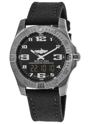Aerospace Evo GMT Analog Digital Dial Titanium Case Fabric Strap Men's Watch E7936310/BC27-109W