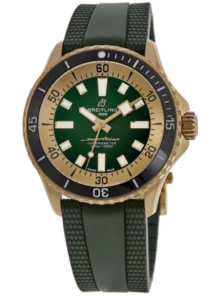 Superocean Automatic 42 Green Dial Rubber Strap Men's Watch N17375201L1S1