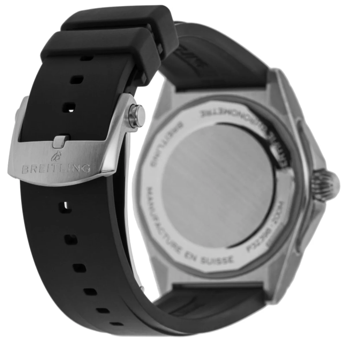 Chronomat Automatic GMT 40 Ice Blue Dial Platinum Bezel Black Rubber Strap Men's Watch P32398101C1S1 - Image 4