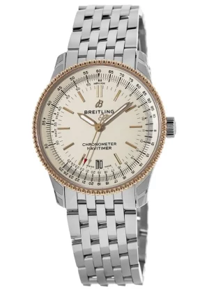 Navitimer Automatic 38 Silver Dial 18K Rose Gold Bezel Steel Men's Watch U17325211G1A1