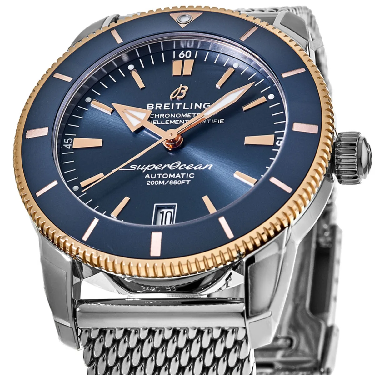 Superocean Heritage 42 Blue Dial Rose Gold & Steel Men's Watch UB2010161C1A1 - Image 2