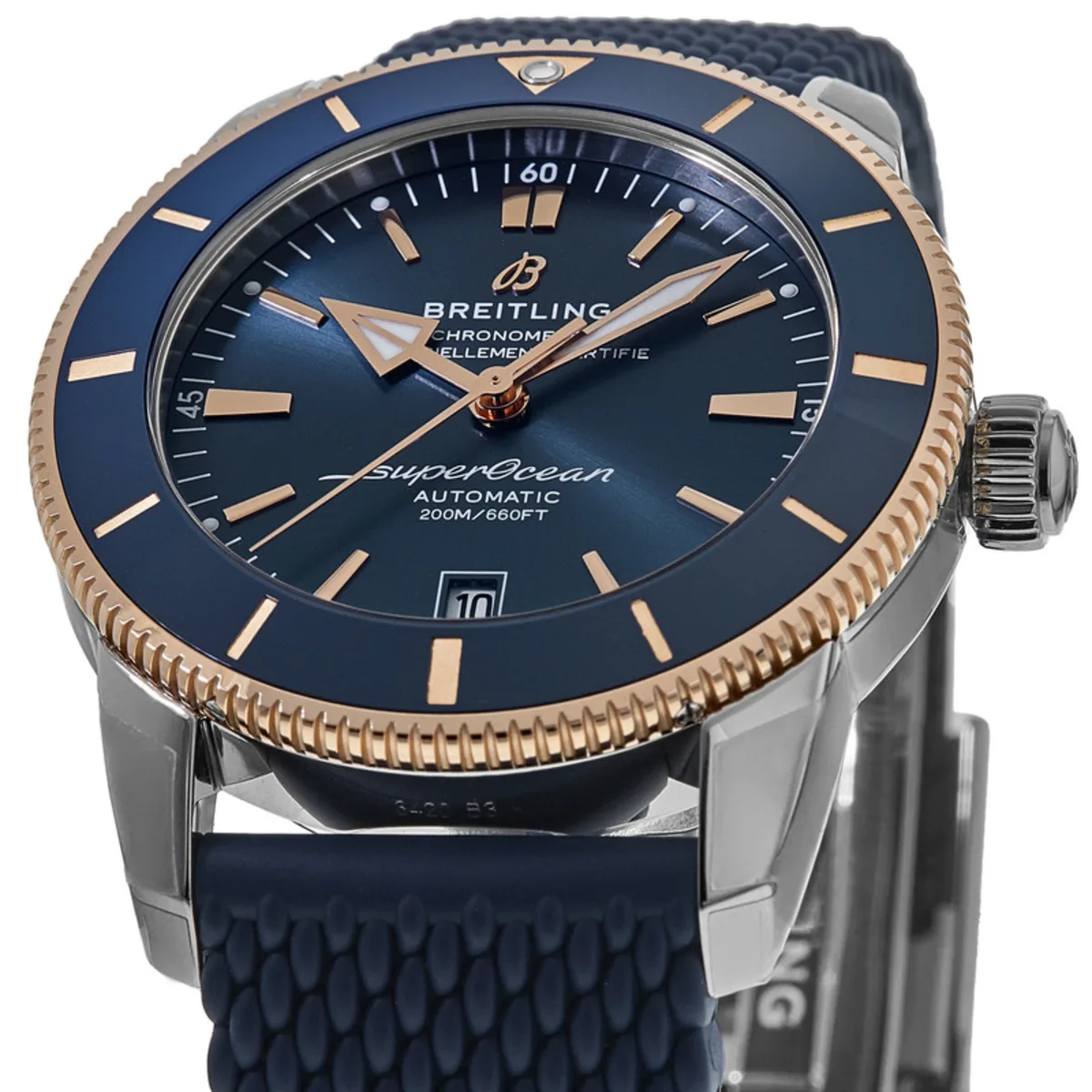 Superocean Heritage 42 Blue Dial Rose Gold & Steel Rubber Strap Men's Watch UB2010161C1S1 - Image 2