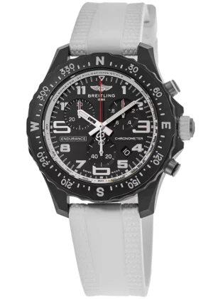 Endurance Pro 38 Quartz Chronograph Black Dial Breitlight White Rubber Strap Unisex Watch X83310A71B1S1