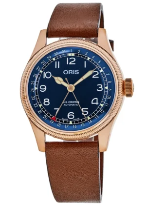 Big Crown Bronze Pointer Date Automatic Blue Dial Brown Leather Strap Men's Watch 01 754 7741 3165-07 5 20 58BR