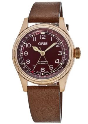 Big Crown Bronze Pointer Date Automatic Red Dial Brown Leather Strap Men's Watch 01 754 7741 3168-07 5 20 58BR