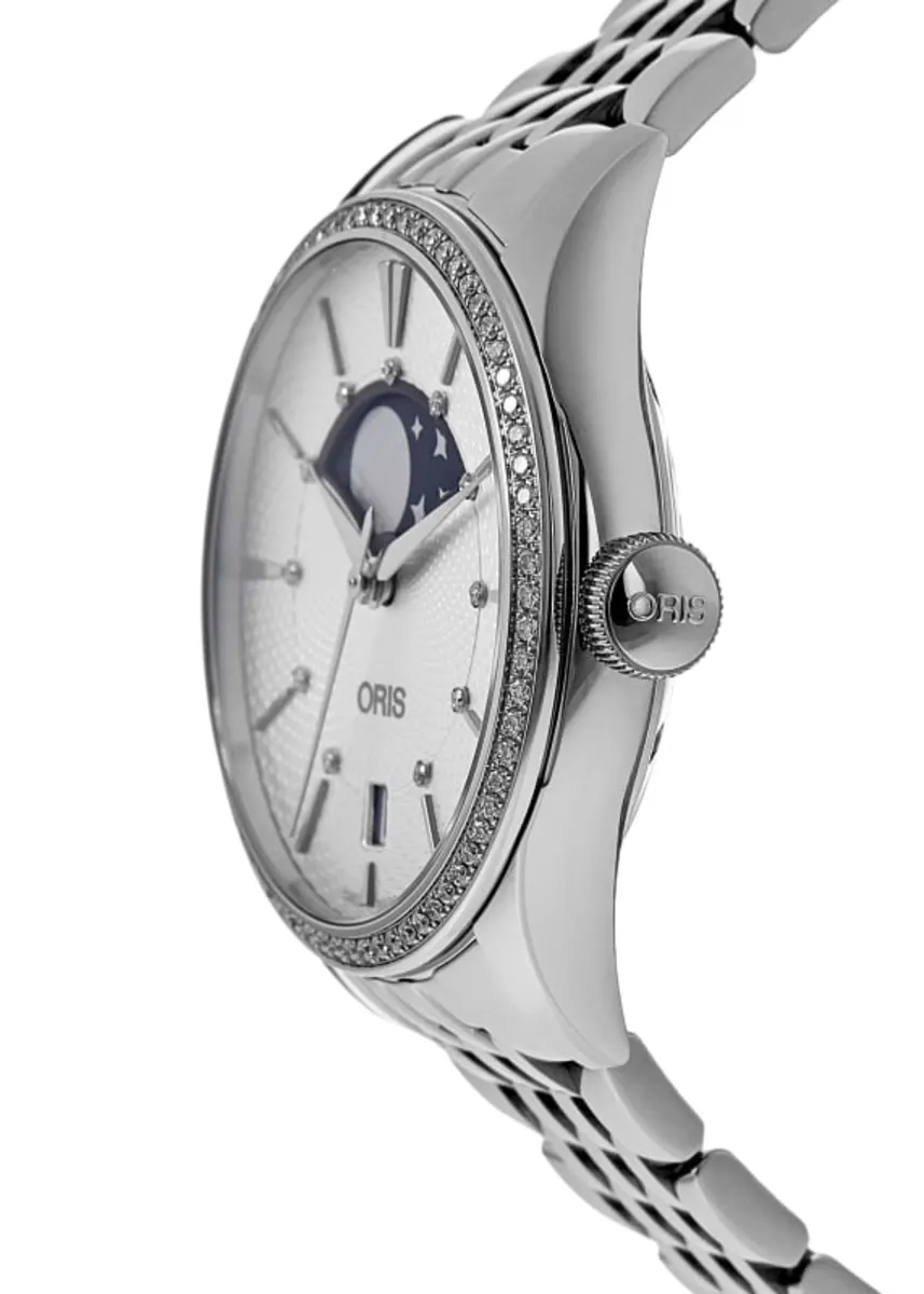 Artelier Grande Lune Date Diamonds Automatic Grey Dial Steel Women's Watch 01 763 7723 4951-07 8 18 79 - Image 3