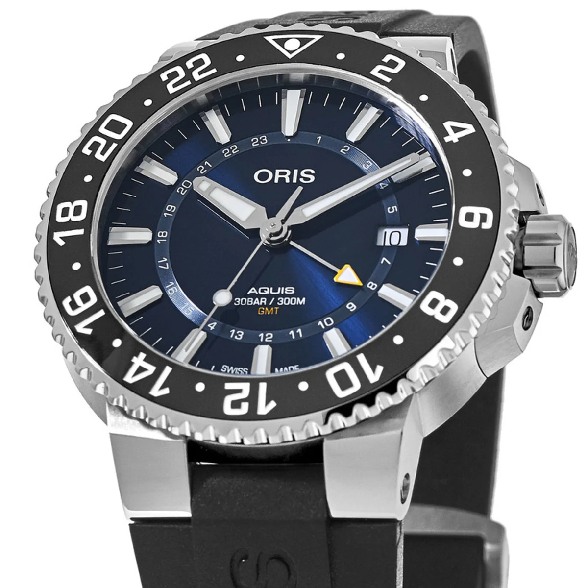 Aquis GMT Date Automatic Blue Dial Rubber Strap Men's Watch 01 798 7754 4135-07 4 24 64EB - Image 2