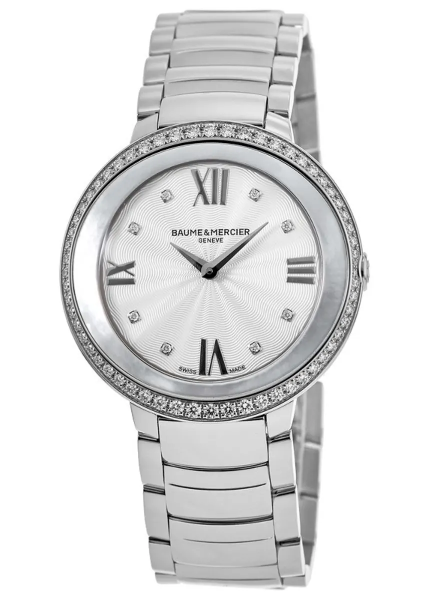 Promesse 34mm Silver Dial Diamond Bezel Steel Women's Watch 10199