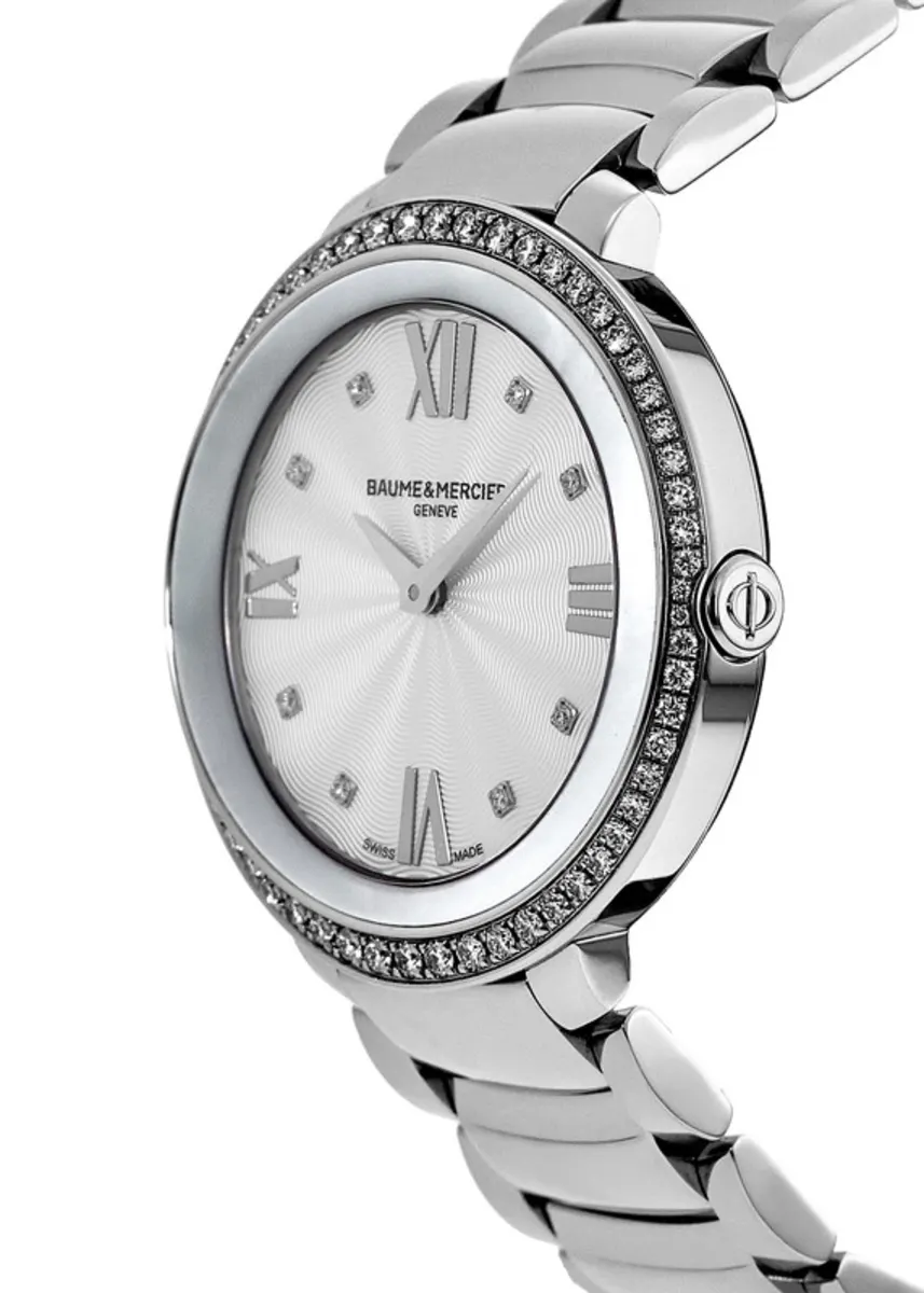 Promesse 34mm Silver Dial Diamond Bezel Steel Women's Watch 10199 - Image 3