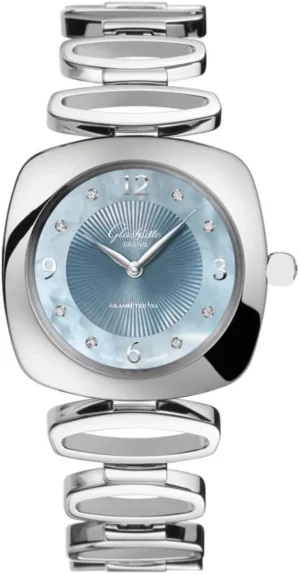 Pavonina Blue Mother of Pearl Dial Diamond Steel Women's Watch 1-03-02-06-12-14
