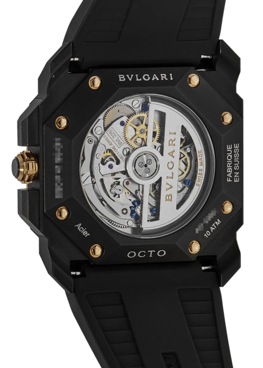 Octo Velocissimo Automatic Black Steel Rubber Strap Men's Watch 103075 - Image 2