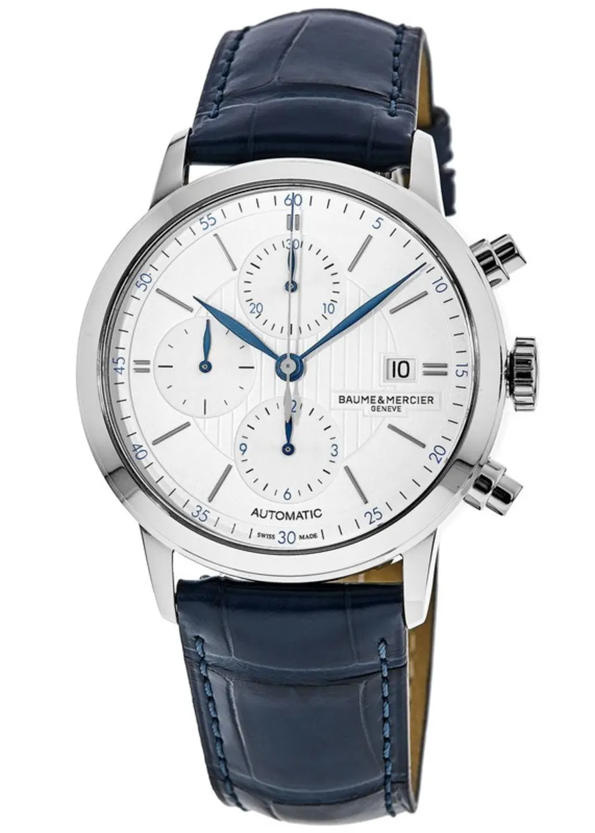 Classima Automatic Silver Chronograph Dial Leather Strap Men's Watch 10330