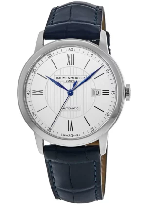 Classima Automatic 42mm Silver Dial Leather Strap Men's Watch 10333