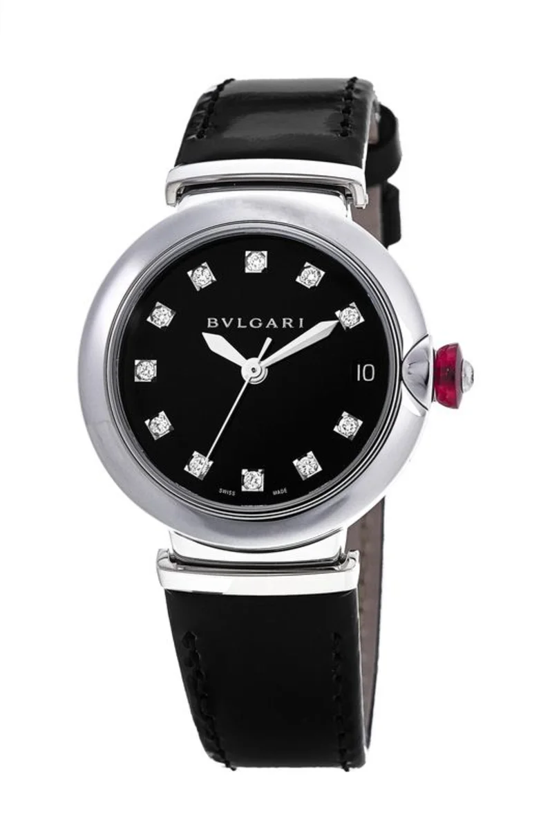 Lvcea Black Diamond Dial Leather Strap Women's Watch 103503
