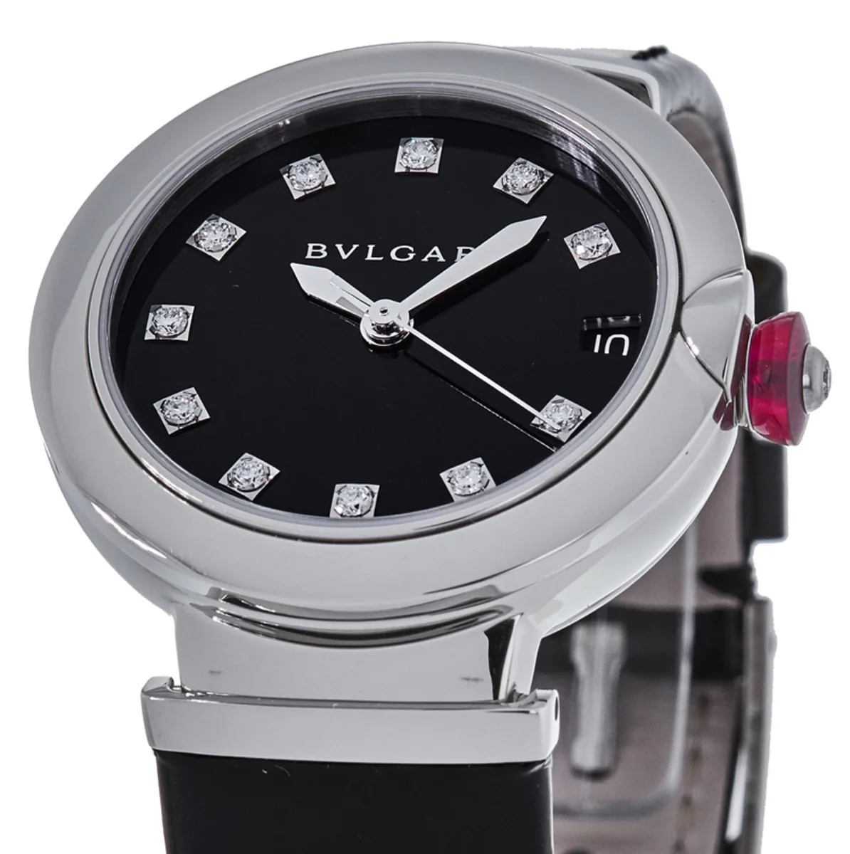 Lvcea Black Diamond Dial Leather Strap Women's Watch 103503 - Image 3