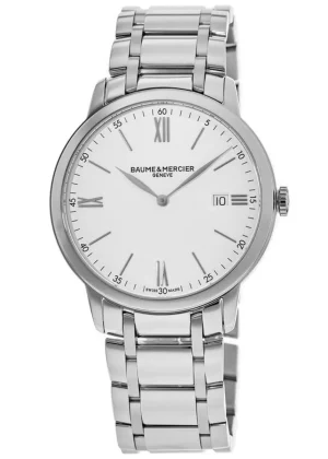 Classima Quartz 40mm White Dial Steel Men's Watch 10354
