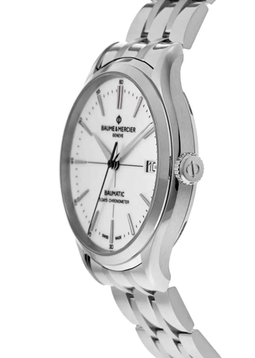 Baume & Mercier Clifton Automatic White Dial Steel Men's Watch 10505 - Image 4