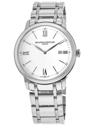 Baume & Mercier  Classima Quartz White Dial Steel Men's Watch 10526