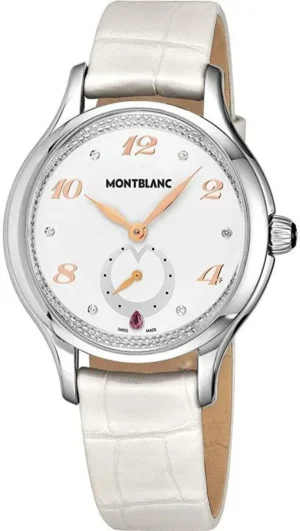 Princess Grace De Monaco White Dial Diamond Leather Strap Women's Watch 106499