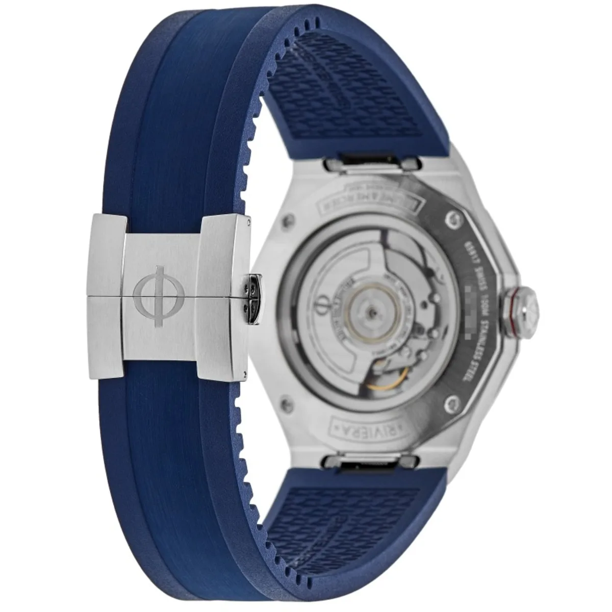 Baume & Mercier Riviera Automatic GMT Blue Dial Rubber Strap Men's Watch 10659 - Image 4