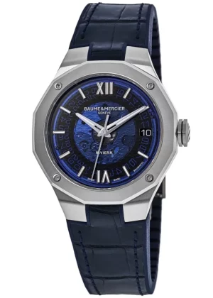 Riviera Automatic Blue Dial Leather Strap Men's Watch 10714
