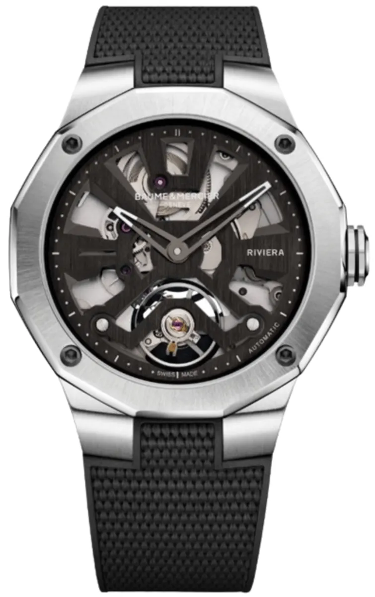 Riviera Automatic Skeleton Dial Black Rubber Strap Men's Watch 10721