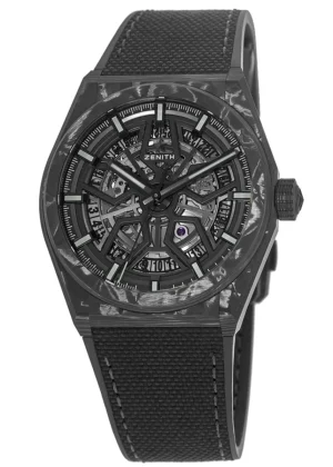 Defy Classic Skeleton Dial Black Rubber Strap Men's Watch 10.9000.670/80.R795
