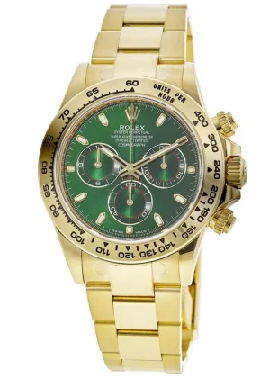 Cosmograph Daytona Yellow Gold Automatic Green Dial John Mayer Men's Watch 116508-0013
