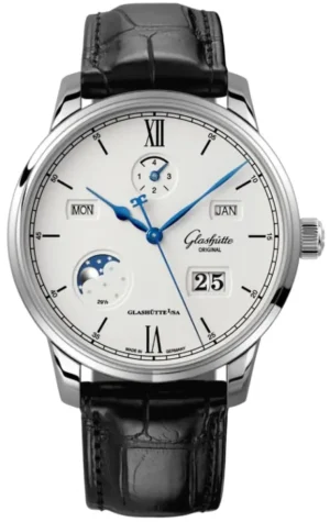 Senator Excellence Perpetual Calendar Silver Dial Leather Strap Men's Watch 1-36-02-01-02-61