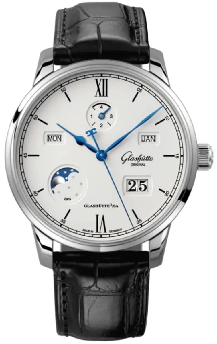 Senator Excellence Perpetual Calendar Silver Dial Leather Strap Men's Watch 1-36-02-01-02-61