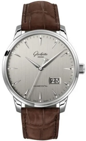 Senator Excellence Panorama Date Silver Dial Brown Leather Strap Men's Watch 1-36-03-03-02-31