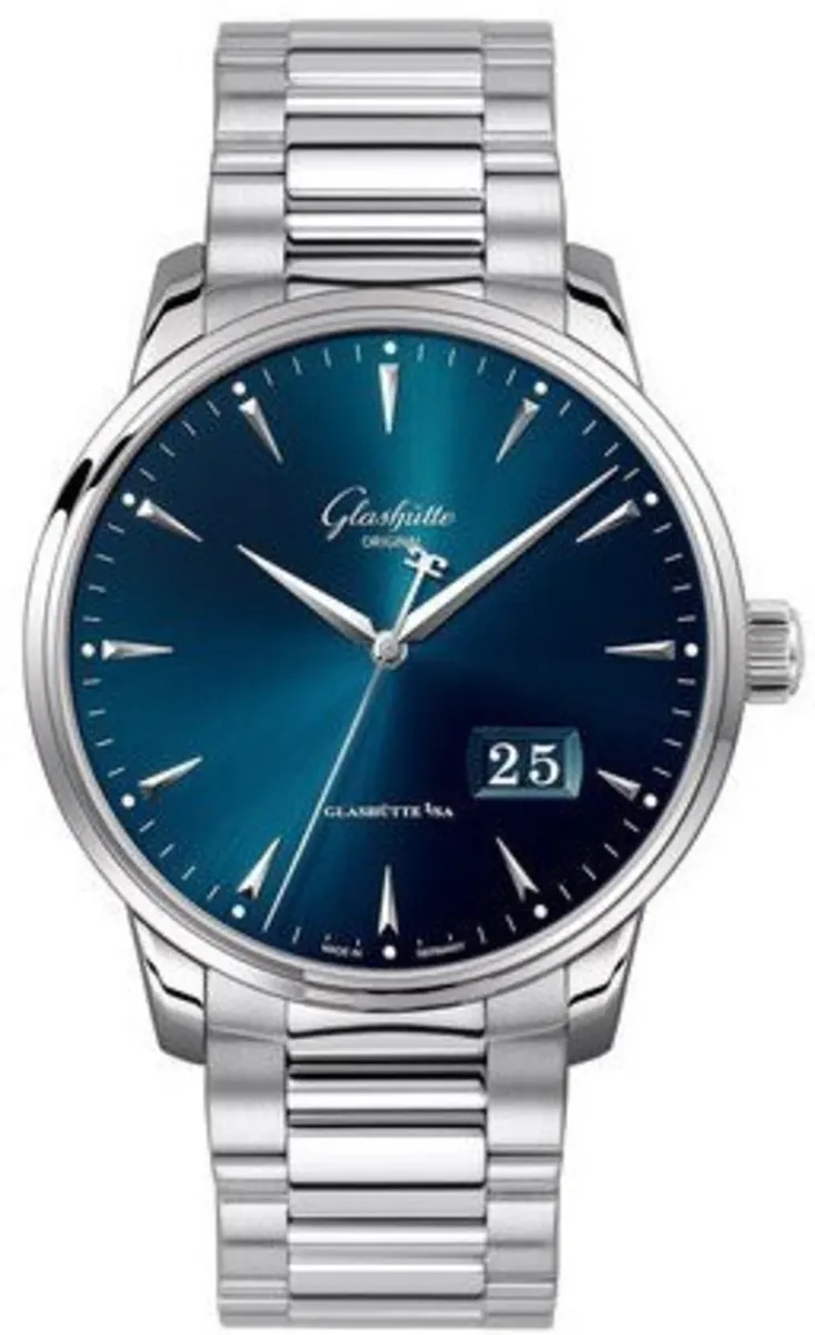 Senator Excellence Panorama Date Blue Dial Stainless Steel Men's Watch 1-36-03-04-02-70
