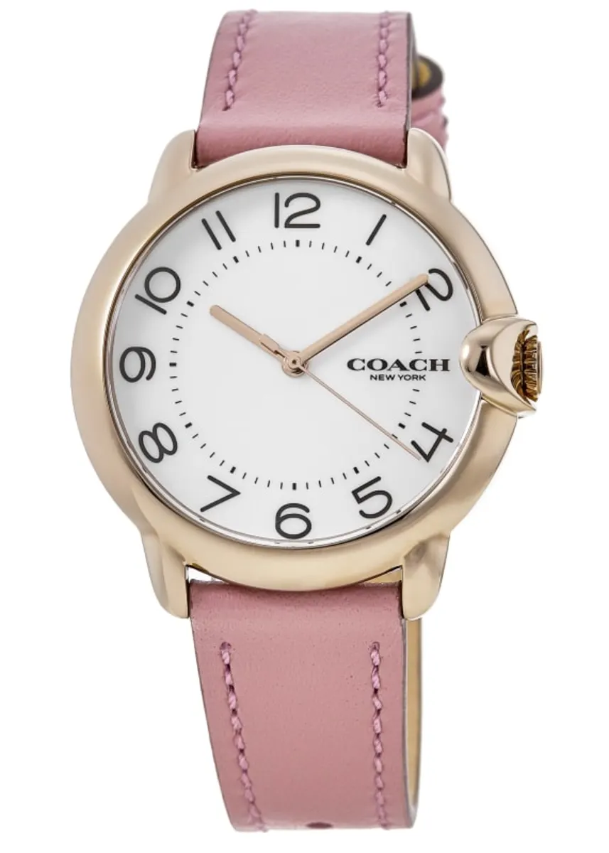 Arden White Dial Leather Strap Women's Watch 14503608