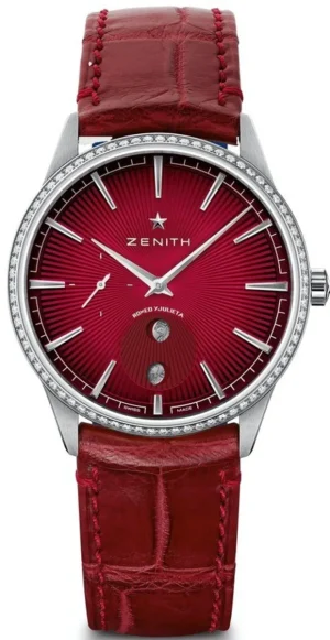Elite Lady Moonphase Romeo Y Julieta Limited Edition Red Dial Diamond Red Leather Strap Women's Watch 16.3201.692/04.C834