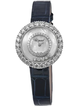 Happy Diamonds Mother of Pearl Diamond Dial Leather Strap Women's Watch 205369-1001