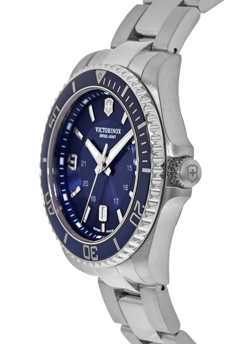 Maverick Large Quartz Navy Blue Dial Steel Men's Watch 241602 - Image 4