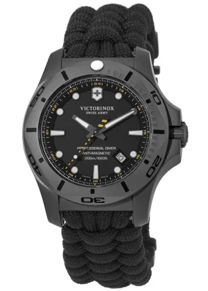 I.N.O.X. Professional Diver Titanium 45mm Quartz Black Dial Nylon Strap Men's Watch 241812